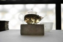 Teapot with Leaves of Silver Needle Tea